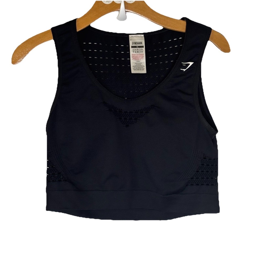 Gymshark Womens XL‎  Sweat Seamless Body Fit Midi Tank Top Black Performance
